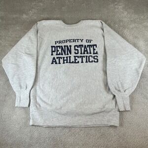 Vintage 90s Champion Reverse Weave Penn State Athletics Sweatshirt Gray Men's XL